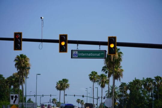 Close up International Drive sign in Orlando Florida
