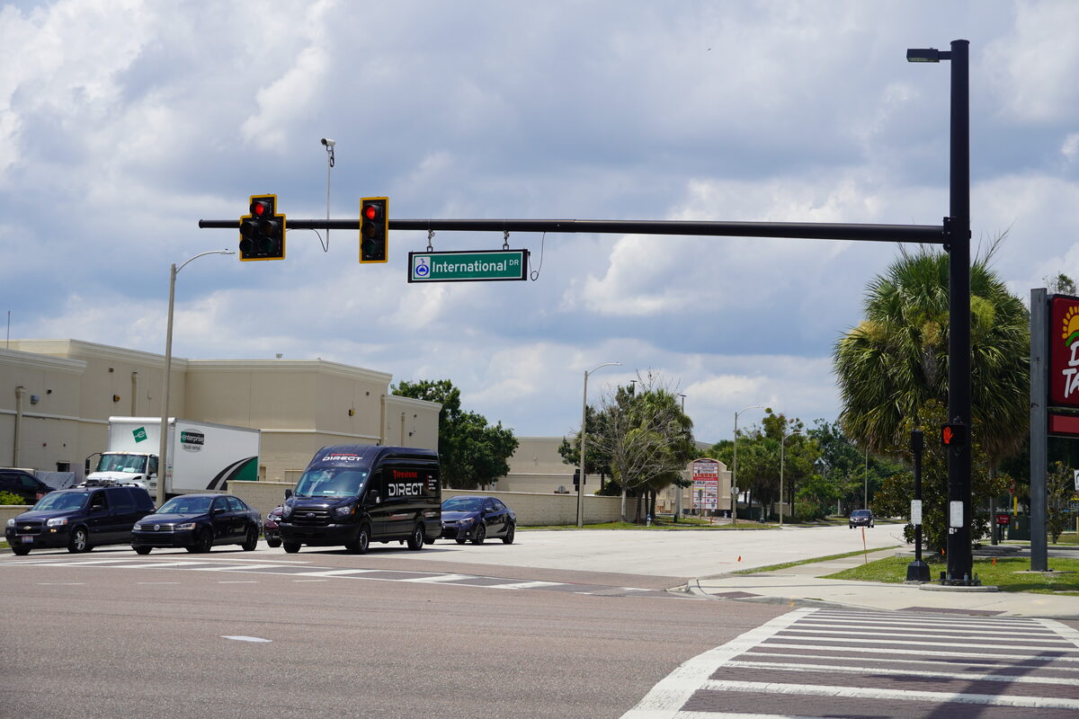 International Drive overhead road sign in Orlando, Florida