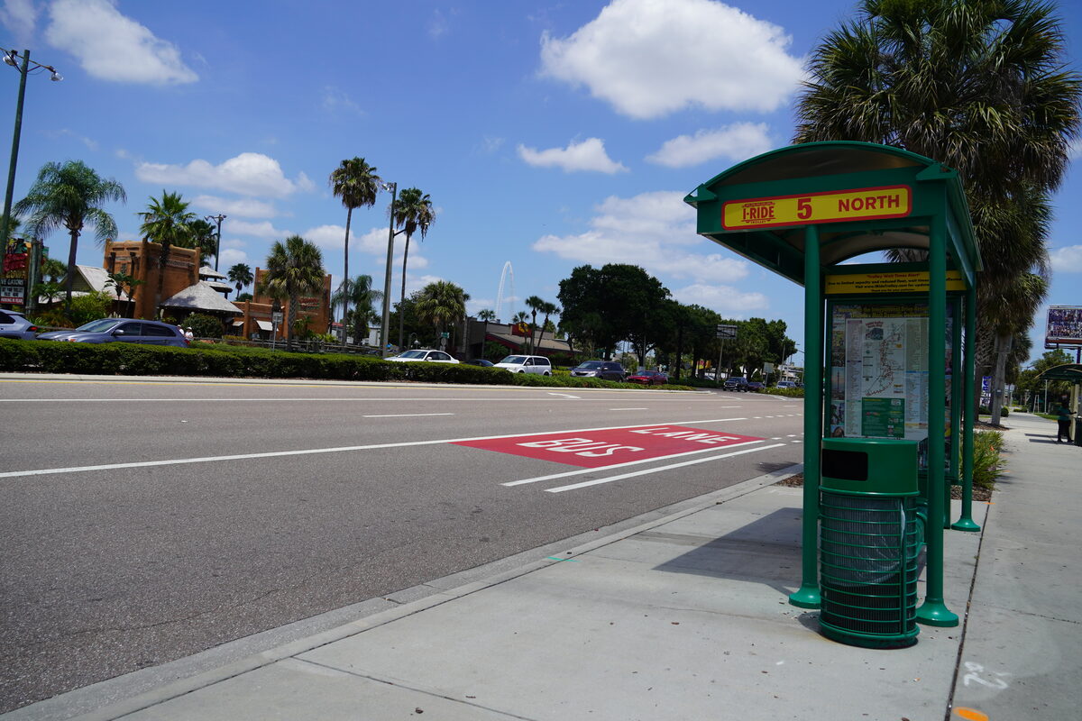 I-Ride Trolley bus on International Drive, Orlando