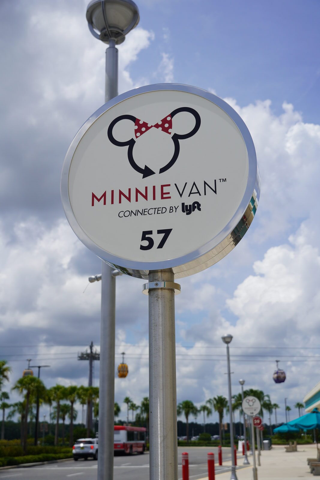 Minnie Van pickup sign outside Disney's Hollywood Studios at Walt Disney World