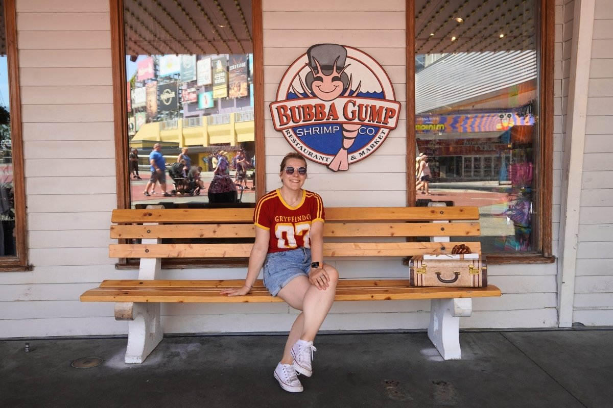 Helen standing outside Bubba Gump Shrimp Co. at Universal CityWalk Orlando
