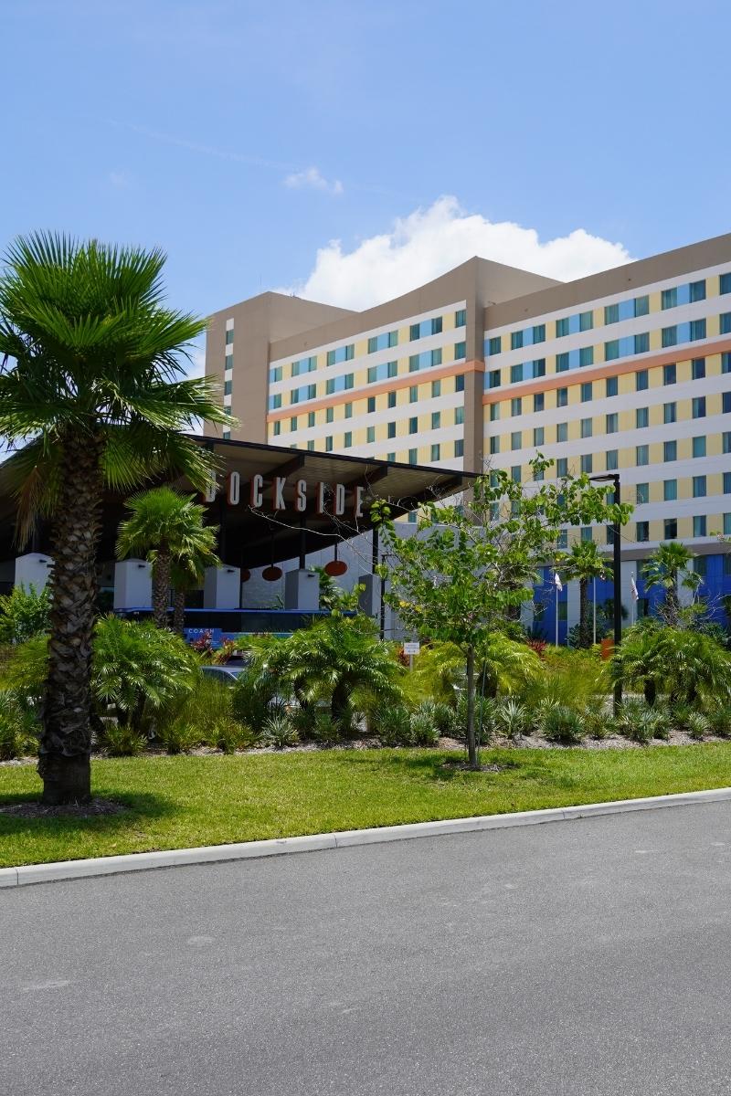 Exterior of Universal's Endless Summer Resort Dockside hotel at Universal Orlando