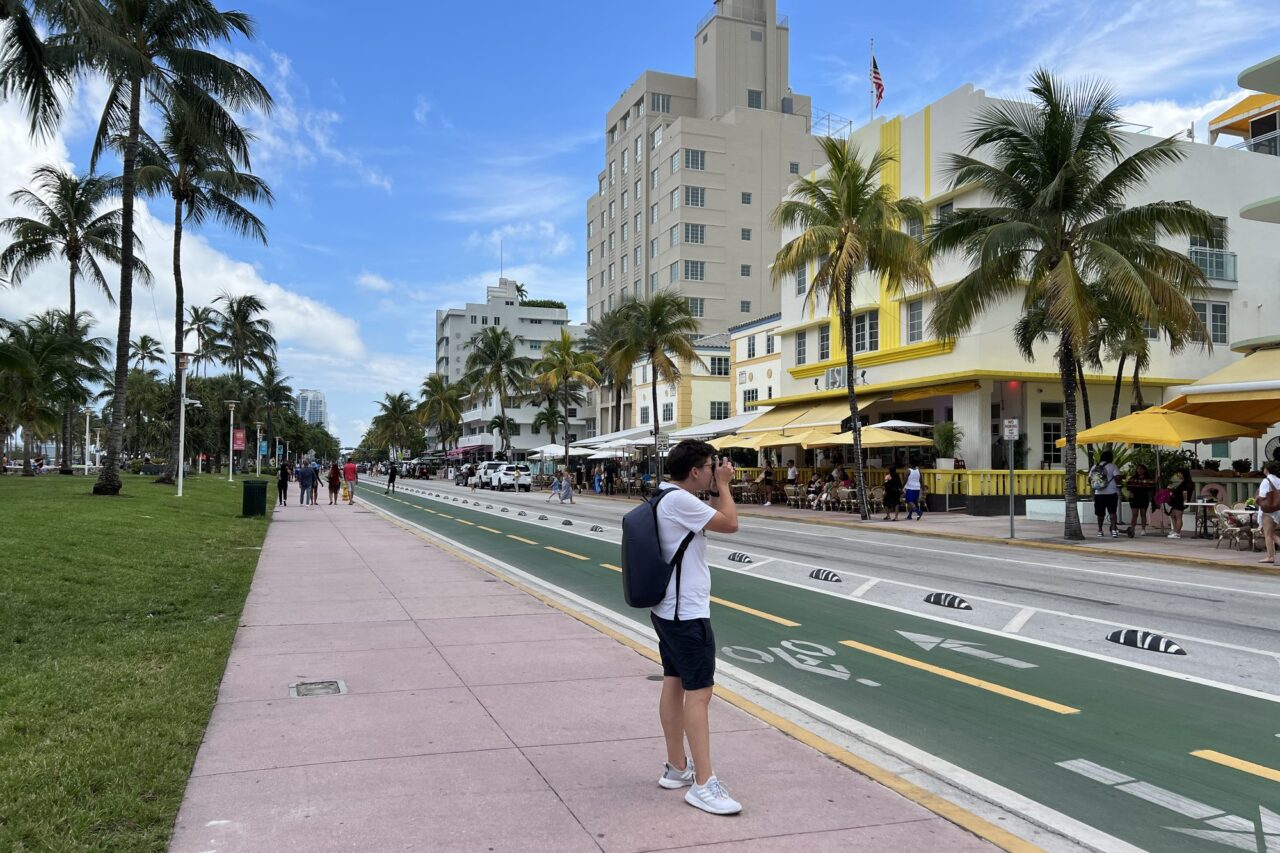 Cora photographing around Miami Beach