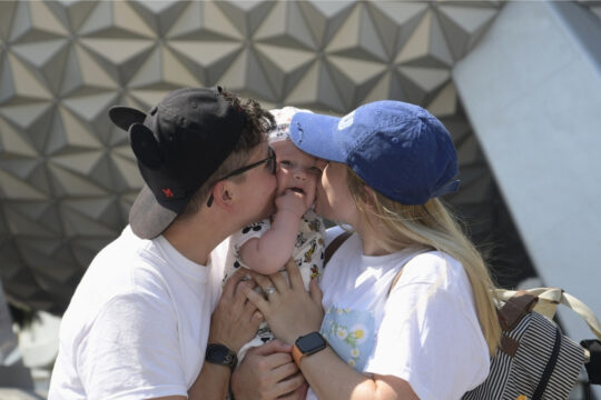 Oliver, Helen and Cora at EPCOT, Walt Disney World, Orlando, Florida