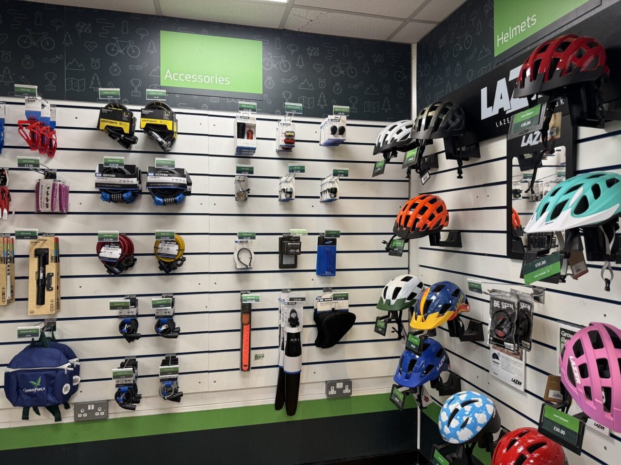 Bike Accessories available to buy inside the Cycle Centre at Center Parcs Whinfell Forest Village